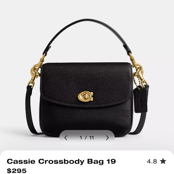 Authentic Coach Cassie Black Leather Crossbody Bag - Picture 1 of 4